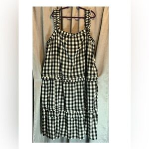Old Navy Black and White Gingham Maxi Dress